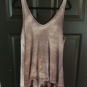 Large purple waffle cotton swing tank free people